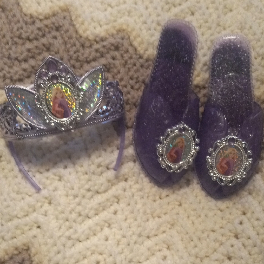 Purple Princess Tiara and Shoes Set